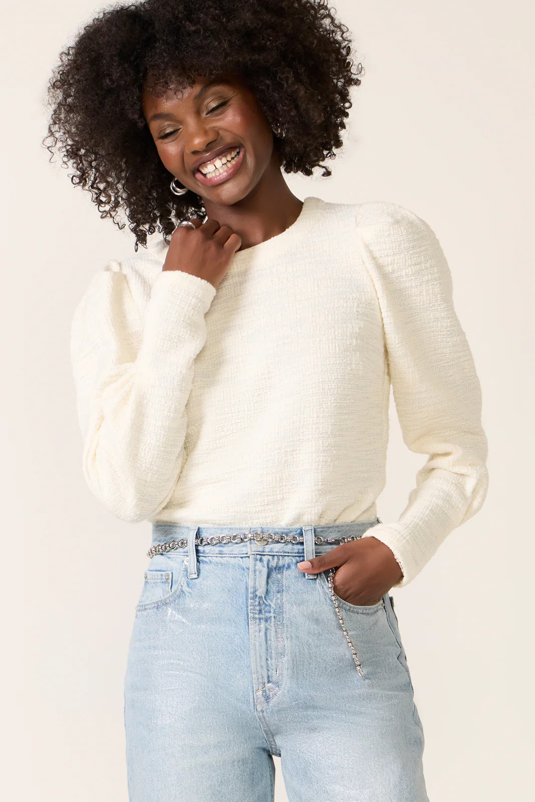 Polly Knit Tweed Top | Evereve