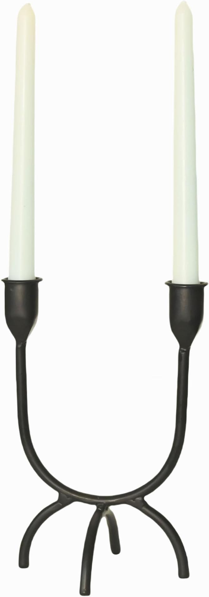 Hand Forged Iron 2Arm Candelabra Black Candle Holder Taper Candle Sconces for Table Centerpiece, ... | Amazon (US)