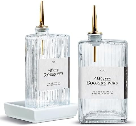 COOK WITH COLOR Olive Oil Dispenser Bottle - 2 Pk Glass Oil Dispenser for Kitchen - Condiment, Co... | Amazon (US)