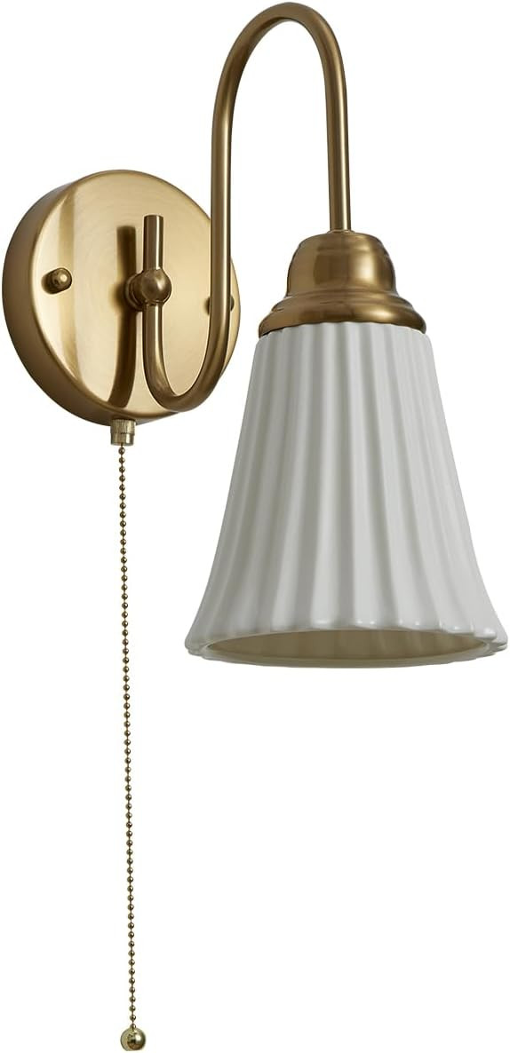 Modern Ceramic Wall Sconce Wall Lighting Pull Chain Switch Wall Mount Light Indoor Hardwired Wall... | Amazon (US)