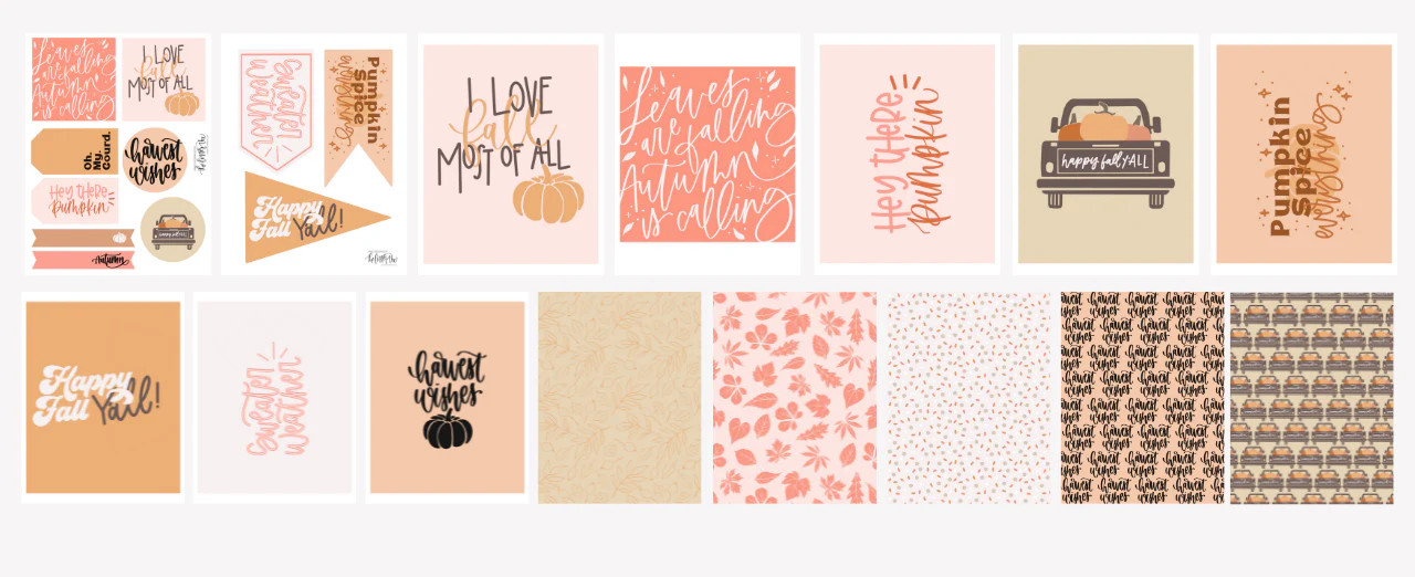 Fall Collection | Printable Bundle | The Letter Vee