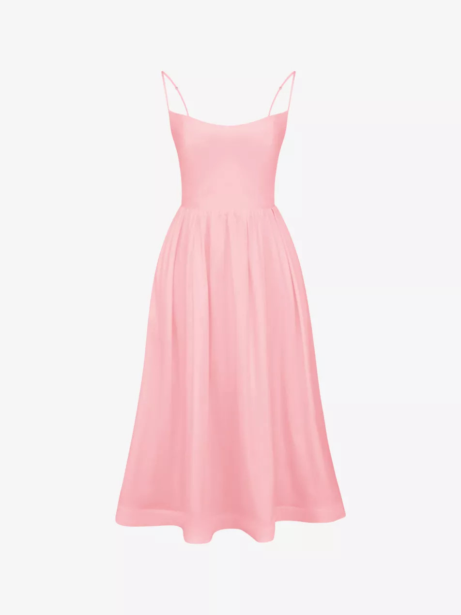Lolita square-neck fitted-bodice stretch-cotton midi dress | Selfridges