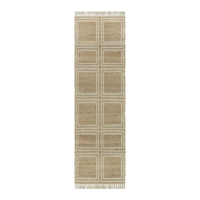 Better Homes & Gardens Ivory & Natural Interlocking Jute 30" x 102" Runner Rug | Walmart (US)