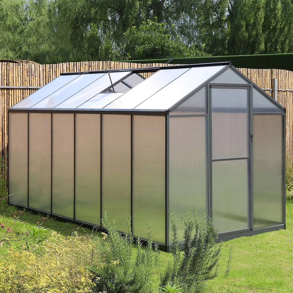 VEIKOU Greenhouse for Outdoor Heavy Duty Polycarbonate, 6' x 12' Garden Plants Green House Kit wi... | Amazon (US)