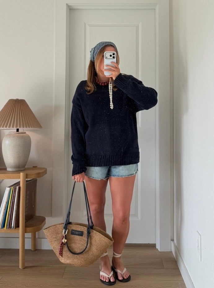 Fav 100% cotton navy sweater! Love to wear this with shorts for early fall!

#LTKdayinmylife #LTKootd #LTKmomlife