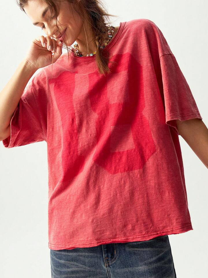 Bohemela Women Regular Fit Crew Neck Short Sleeve Casual Solid Color Knit T-Shirt | SHEIN