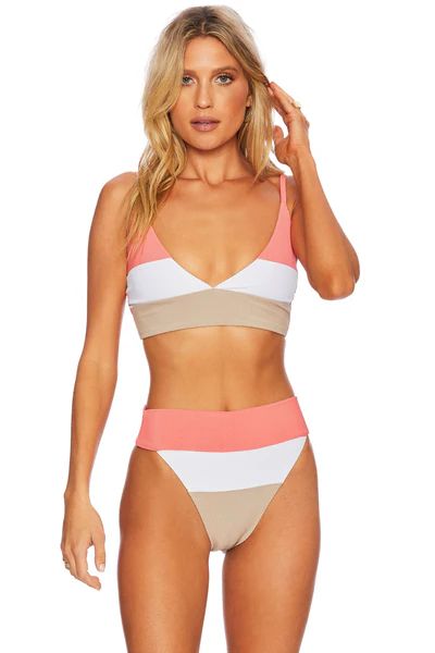 Riza Top Coral Colorblock | Beach Riot