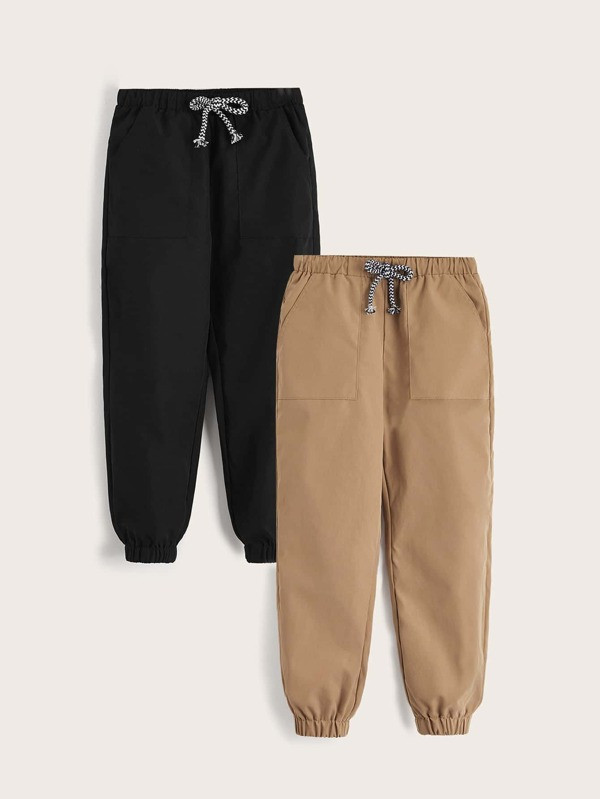 SHEIN Kids EVRYDAY Toddler Boys 2pcs Drawstring Waist Pants | SHEIN