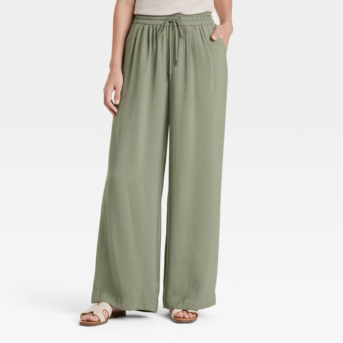 Women's High-Rise Wide Leg Pull-On Pants - A New Day™ | Target