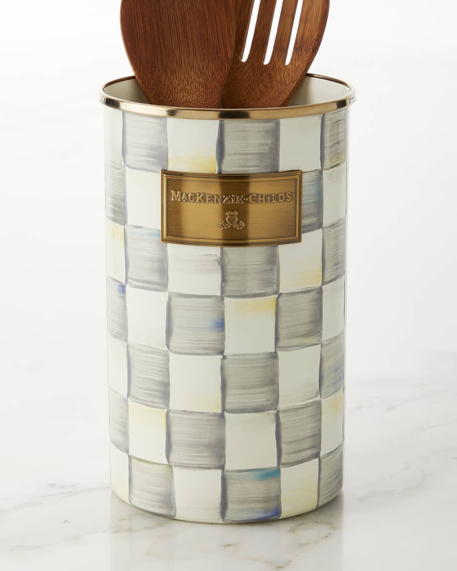MacKenzie-Childs Sterling Check Utensil Holder | Neiman Marcus