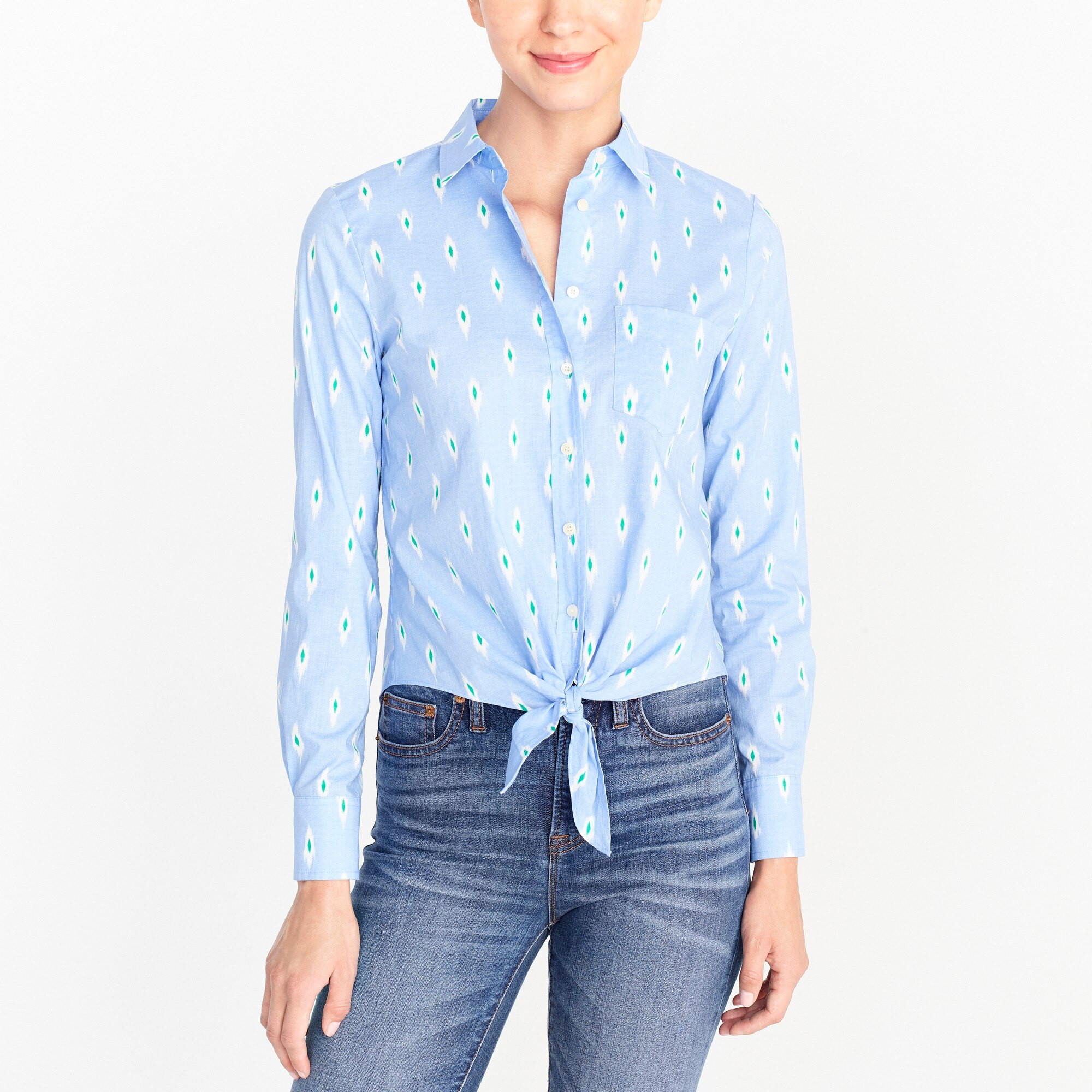 Printed tie-waist shirt | J.Crew Factory