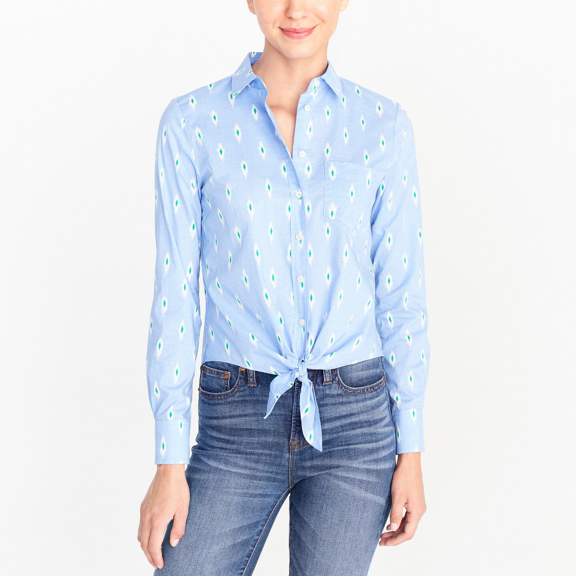 Printed tie-waist shirt | J.Crew Factory