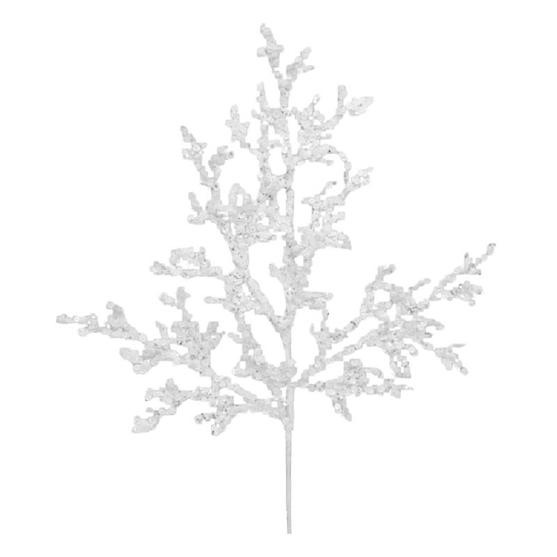 Providence Silver & White Glitter Berry Pick, 26" | At Home