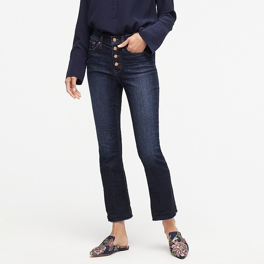 9" demi-boot crop jean in Dark Worn wash | J. Crew US