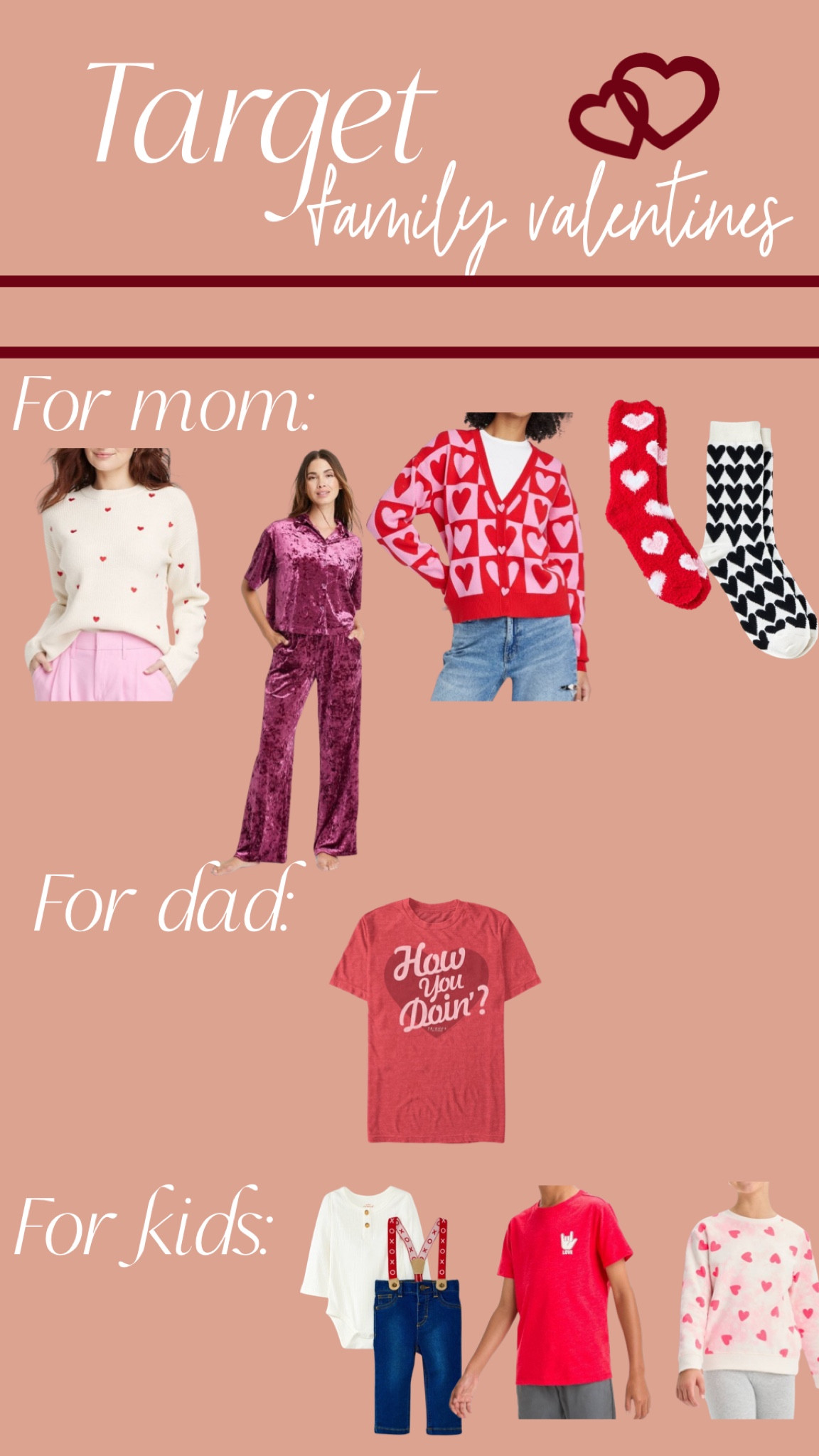 Target valentines clothing for the family! Such cute options! 💕💋

#LTKSeasonal #LTKsalealert #LTKGiftGuide