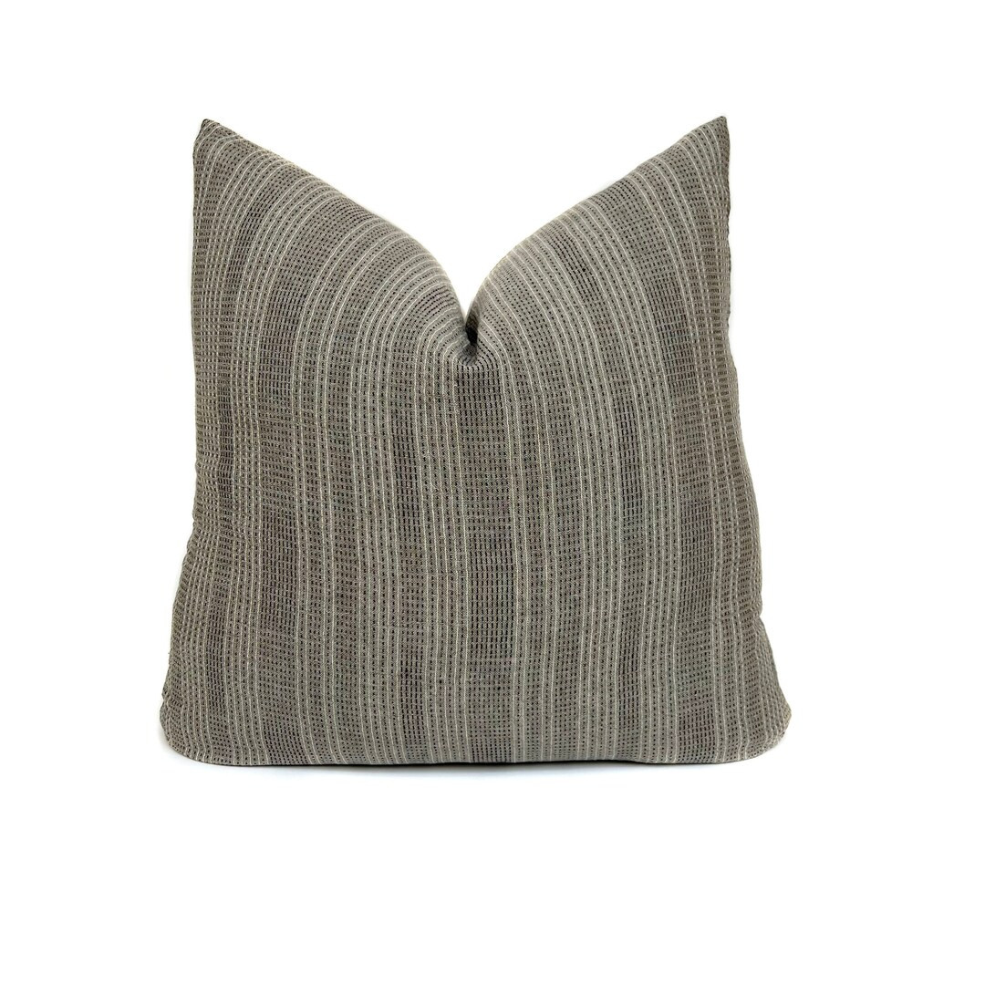 Boho Striped Pillow Cover Black Grey Farmhouse Throw Cover - Etsy | Etsy (US)