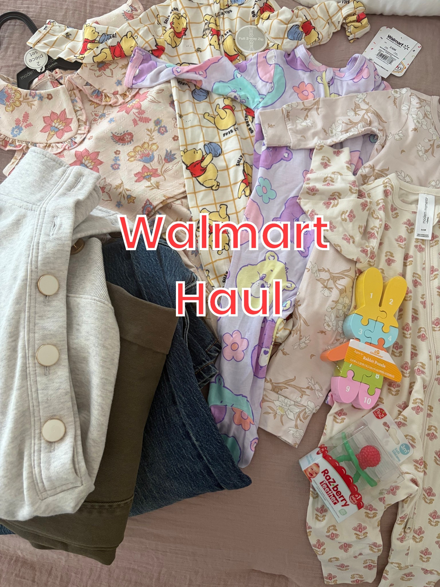 Walmart Haul! They have the cutest baby clothes (Modern Moments is my fav collection), women’s ’ clearance section, and Easter things! 🛍️🛒🐣 #walmartfinds #walmartfashion #babyclothes #barreljeans #clearancefinds #barginshopper #babysleepers 

#LTKootd #LTKBaby #LTKSeasonal