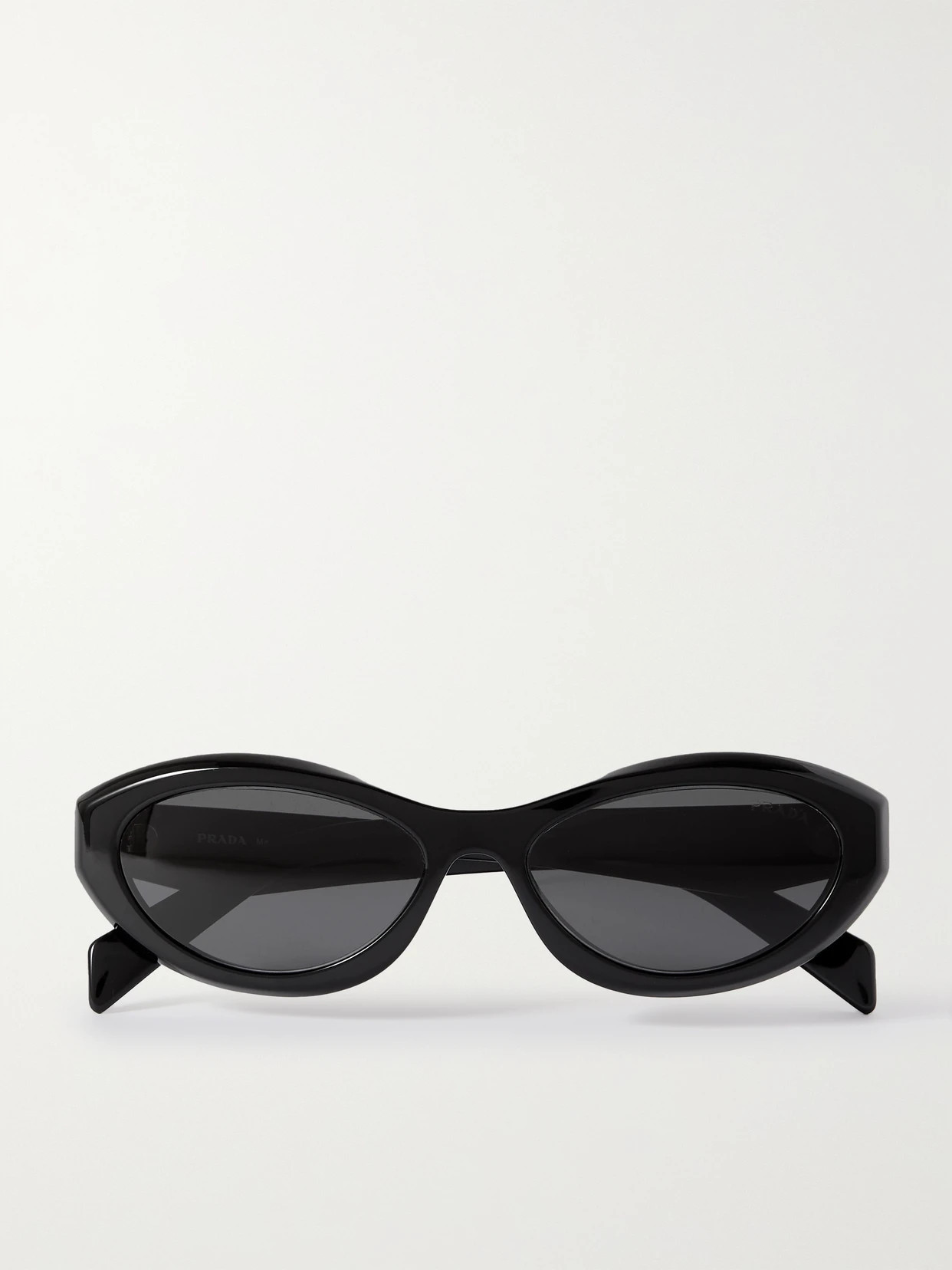 Prada Eyewear - Oval-frame Acetate Sunglasses - Black | NET-A-PORTER (US)