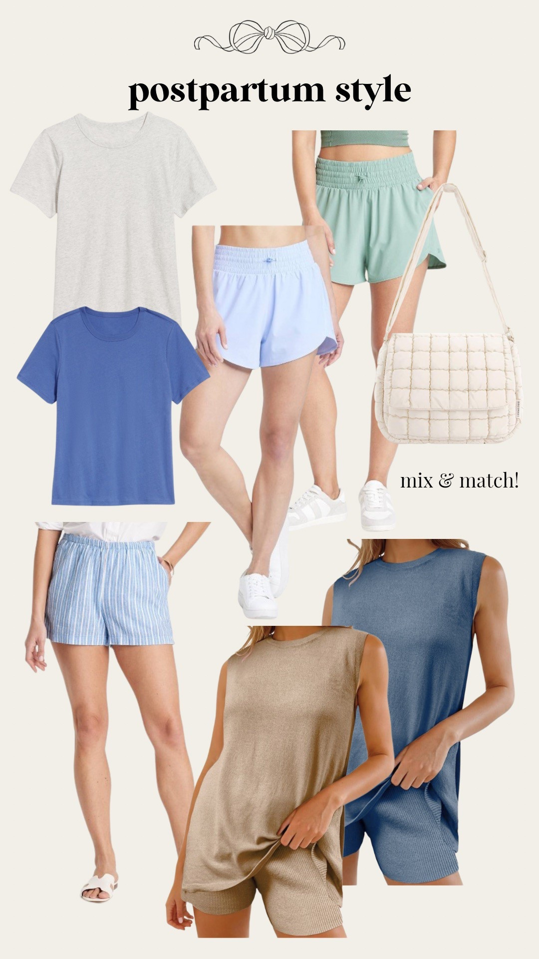 postpartum wardrobe capsule with casual throw on styles! 
#postpartumoutfit #postpartumstyle #casualpregnancyoutfits

#LTKBump #LTKFamily #LTKActive