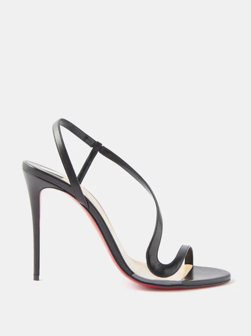 Christian Louboutin - Rosalie 100 Leather Sandals - Womens - Black | Matches (US)