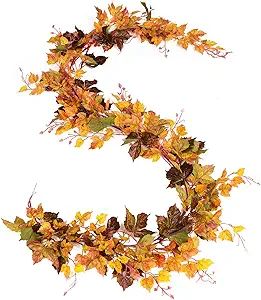 DearHouse 2 Pack Fall Garland Maple Leaf, 6.5 Ft/Piece Hanging Vine Garland Artificial Autumn Fol... | Amazon (US)