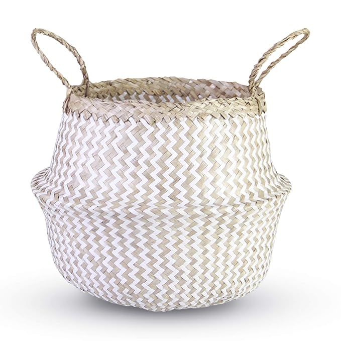 HandyMake Seagrass Belly Basket – 10 Basket Planter Styles in Small, Medium or Large for Home D... | Amazon (US)