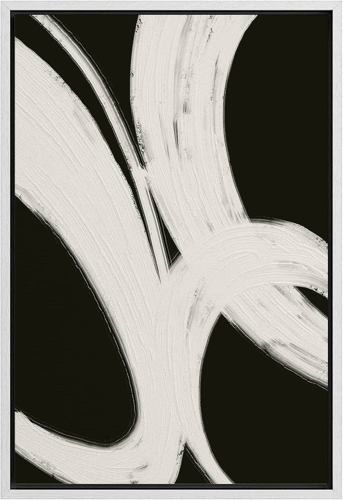 SIGNWIN Framed Canvas Print Wall Art Geometric Black Gray Loop Spiral Rings Abstract Shapes Illus... | Amazon (US)