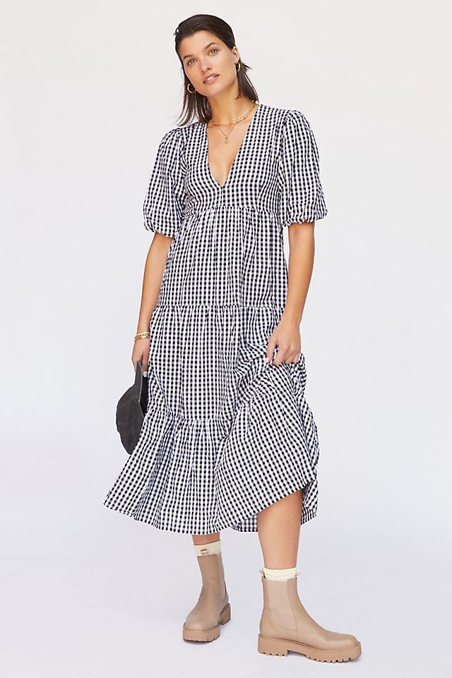 Faithfull Tiered Gingham Maxi Dress | Anthropologie (US)