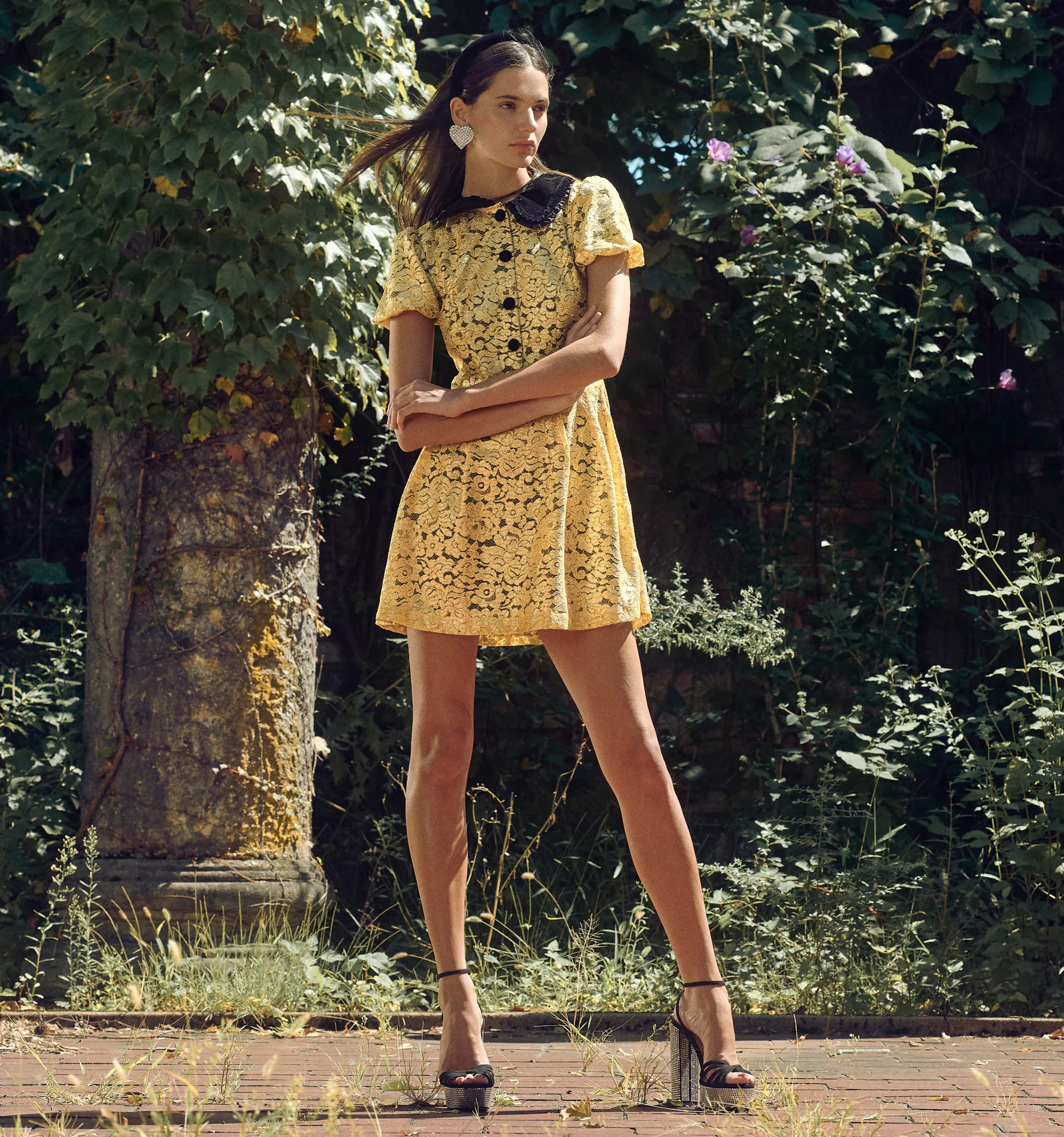 The Celeste Dress - Gold Lace | Hill House Home US