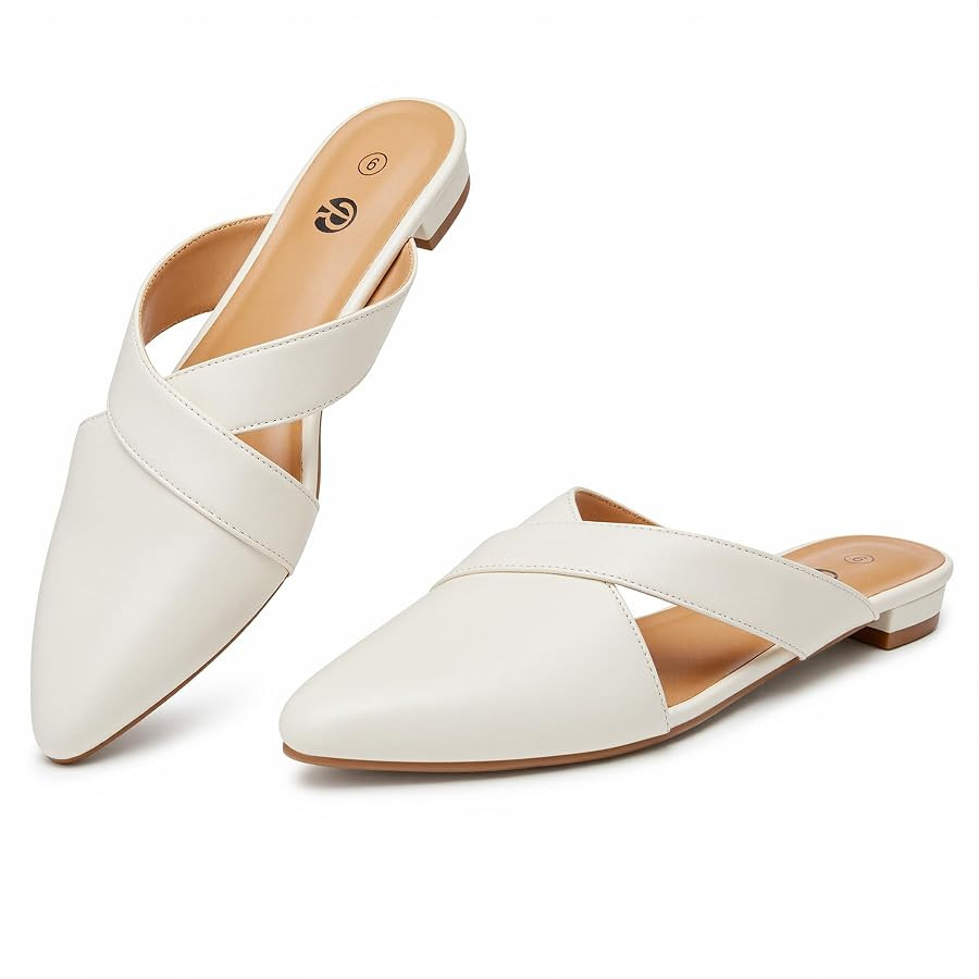 Rekayla Women’s Mules Closed Pointed Toe Backless Loafer Shoes for Women | Amazon (US)