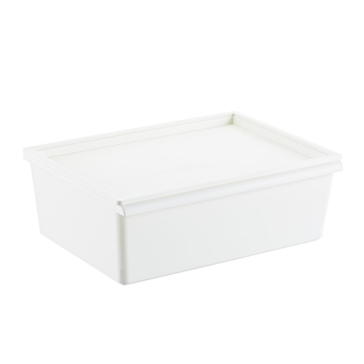 Medium Modern Bin w/ Lid White | The Container Store