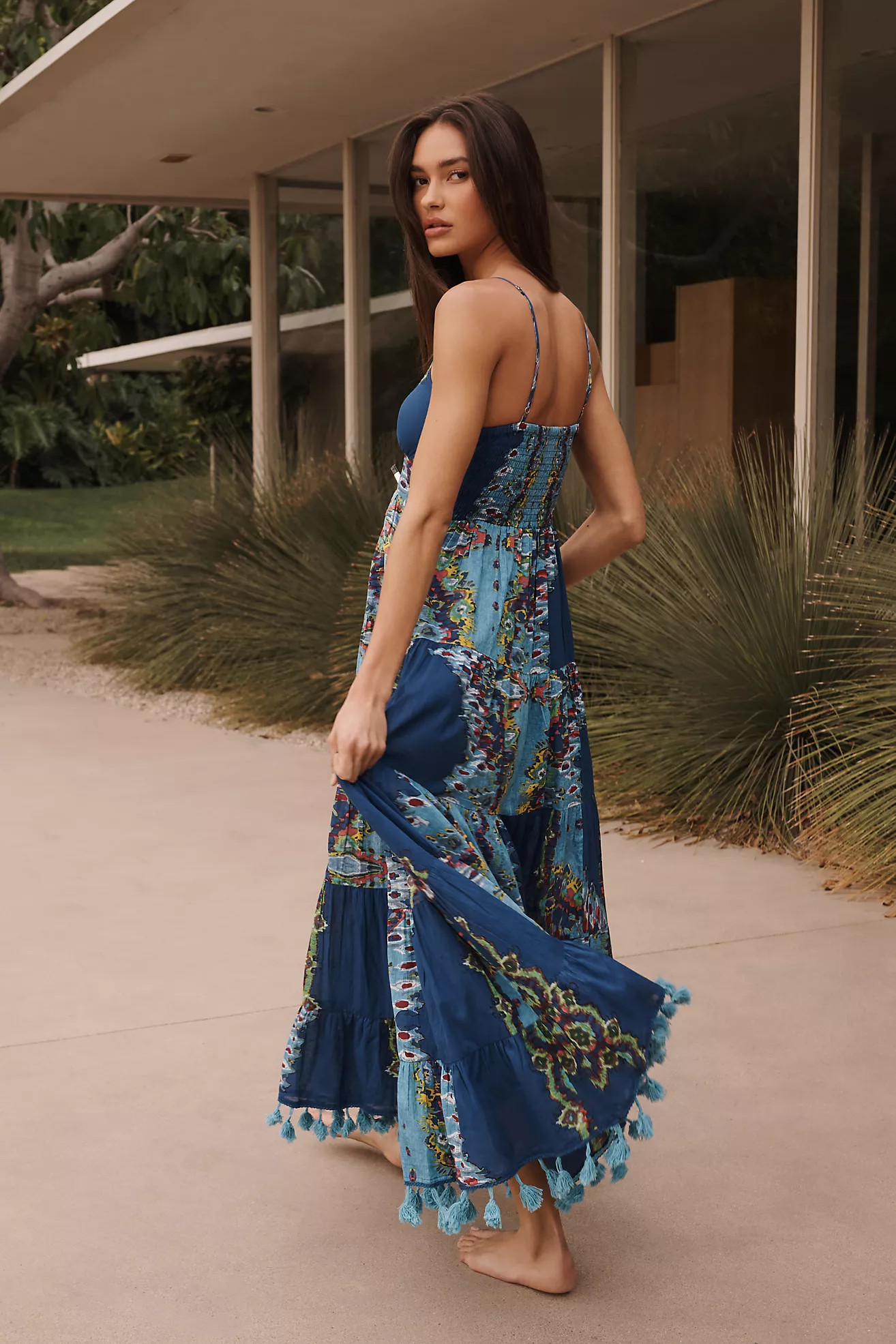 Barok Paris Sleeveless V-Neck Tiered Dress | Anthropologie (US)