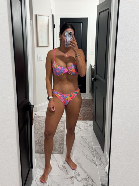 This is a no for me personally but so dang cute so I wanted to share. The bottoms are a little too low for my personal liking. 

Top-large
Bottoms-medium

#LTKsalealert #LTKfindsunder50 #LTKswim