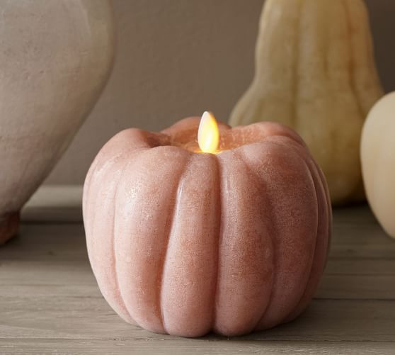 Premium Flickering Flameless Wax Pumpkin Candle | Pottery Barn (US)