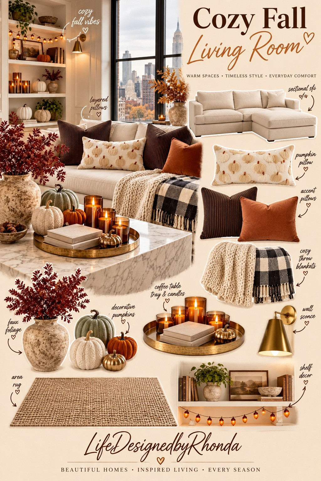 Bring cozy fall vibes home with warm textures, layered pillows and timeless seasonal accents. 

 #LTKActive #LTKHome #LTKSaleAlert