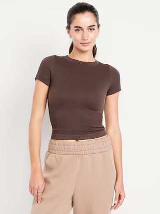 Exhale Seamless Fitted Rib T-Shirt | Old Navy (US)