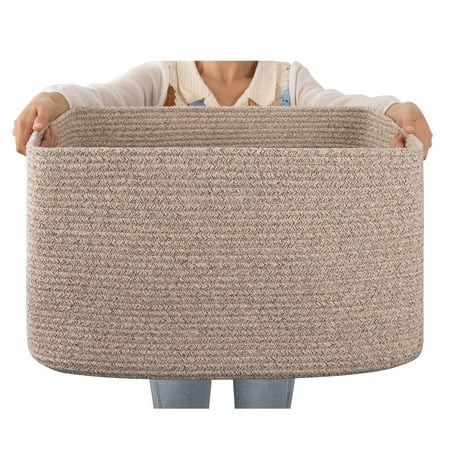 CHERISHGARD 70L Large Laundry Basket, Rectangle Cotton Rope Storage Baskets, Cotton Rope Basket with Handles | Walmart (US)