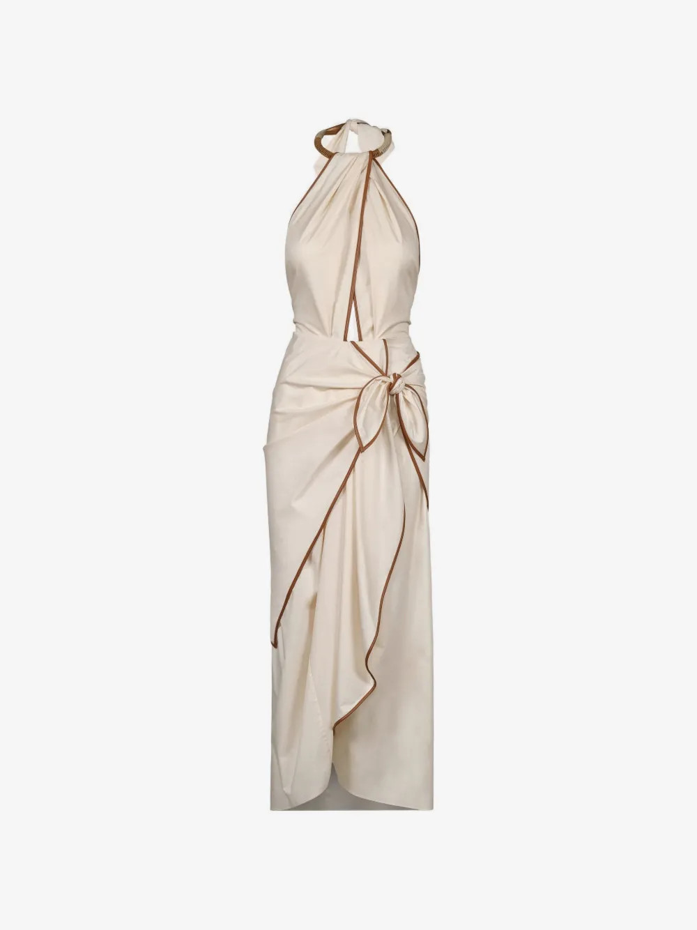 Johanna Ortiz Centro Del Cielo midi dress - Neutrals | Farfetch Global
