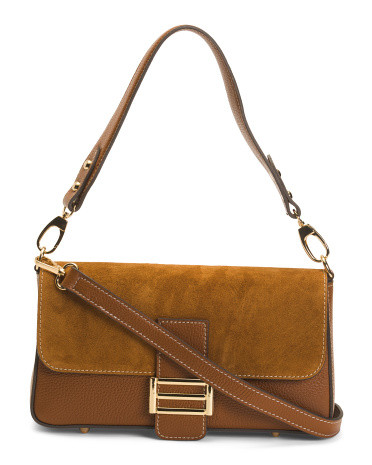 Made In Italy Leather Baguette | TJ Maxx