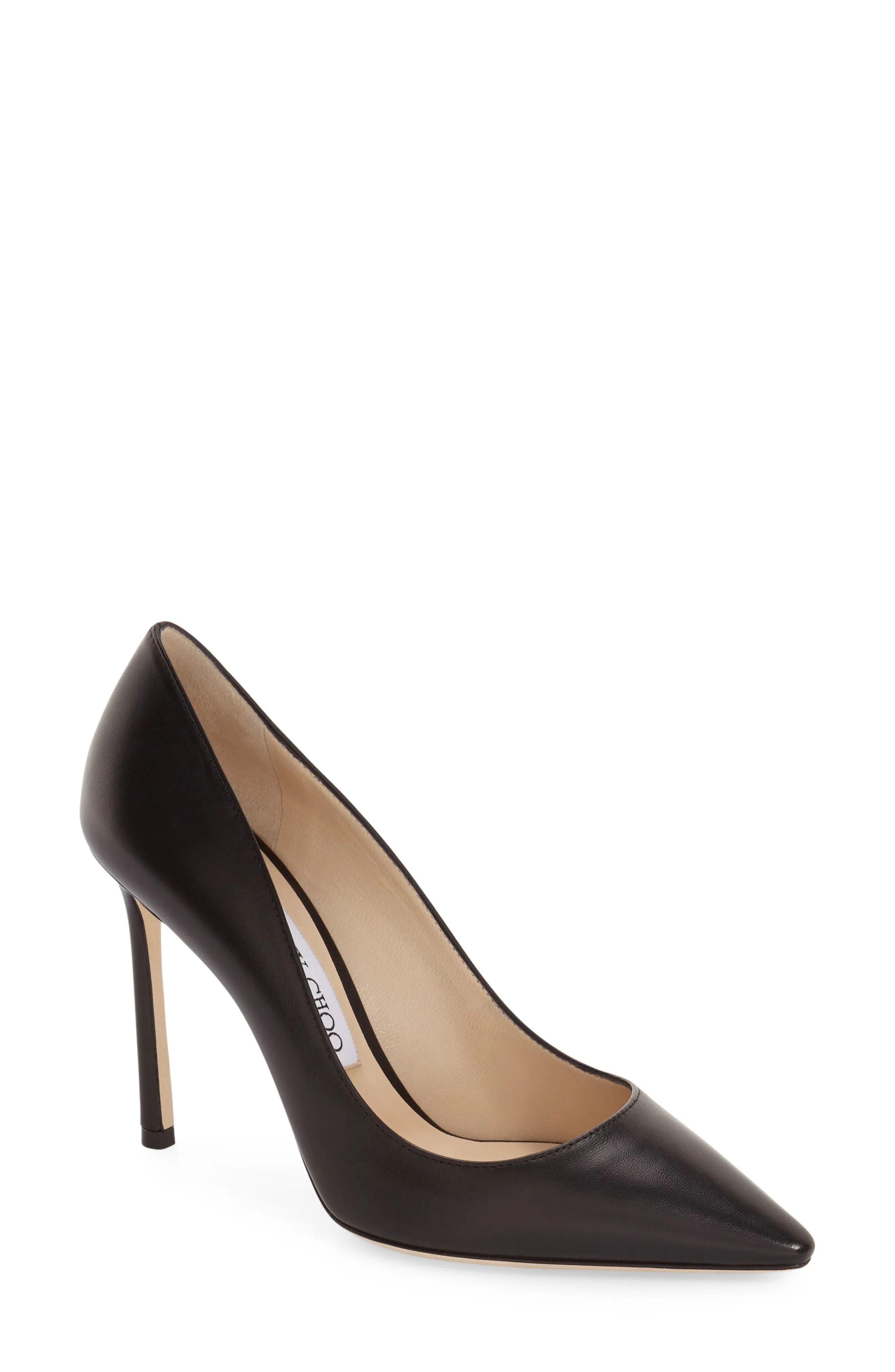 Jimmy Choo Romy Leather Pump in Black Leather at Nordstrom, Size 7Us | Nordstrom