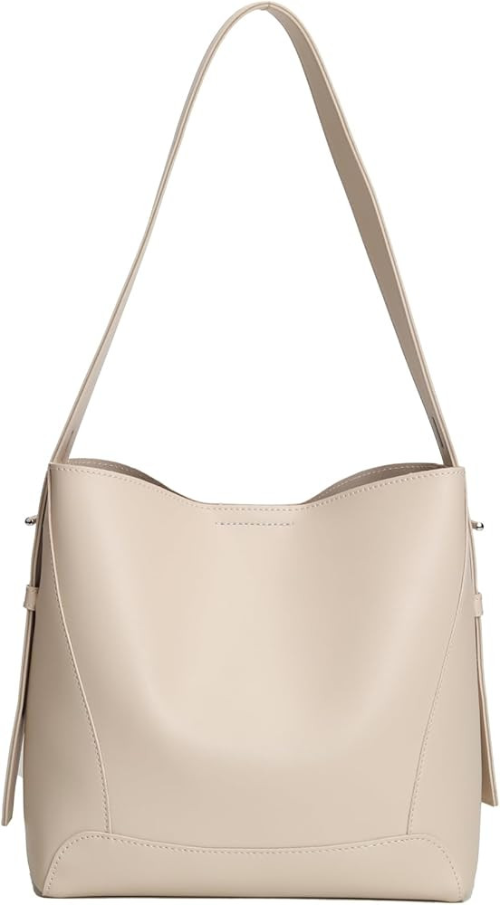 Barsine Leather Bucket Tote Purse for Women Tote Bag and Handbags Shoulder Bag with Pockets and M... | Amazon (US)