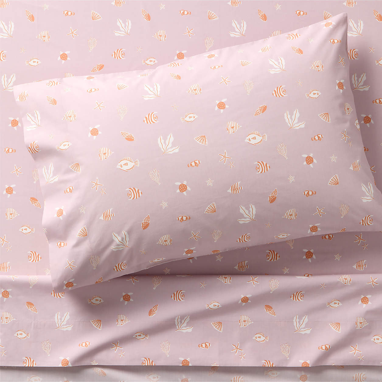 Coral Reef Dreams Organic Cotton Kids Twin Sheet Set | Crate & Kids | Crate & Barrel