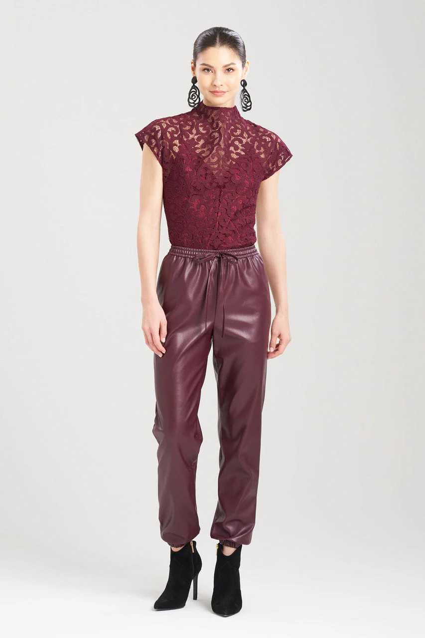 Vegan Luxe Lambskin Jogger Pants | Natori