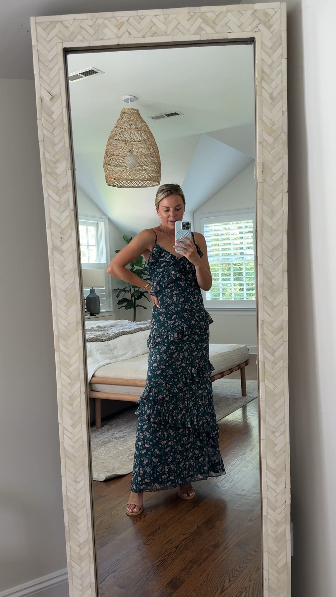 Fall wedding guest dress ~ 20% off until 8/18 with code Kendall20. 
•I’m 5’5 wearing a small/4/tts and it fits great. If you’re larger chested you may need to size up
•heels fit tts

#LTKSaleAlert