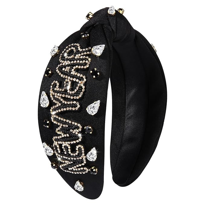 Happy New Year Headband for Women New Year’s Eve Accessories Gold Beaded NYE NEW YEAR Knotted H... | Amazon (US)