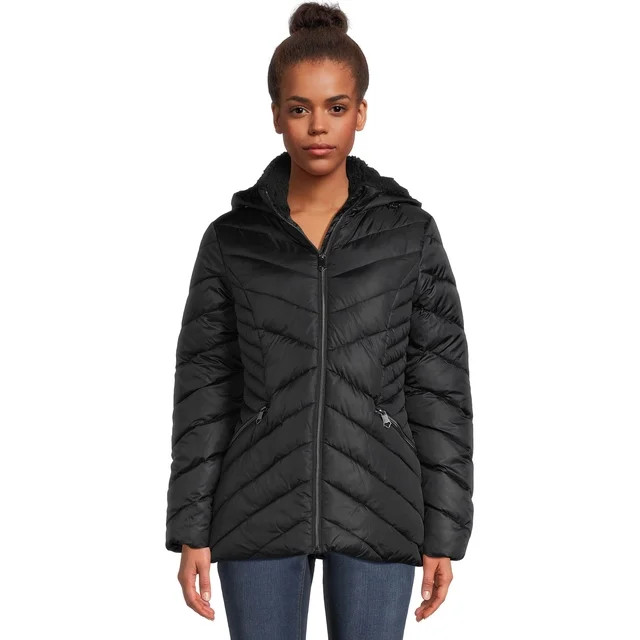 Big Chill Women's Mix Quilt Down Blend Jacket with Cozy Lining | Walmart (US)