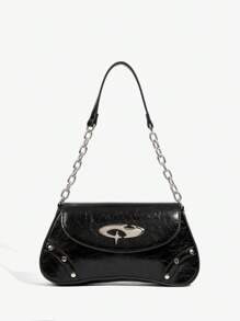 SHEIN ICON Ladies, Women Shoulder Bag, Hobo Bag, Fashionable, Personalized, Simple, Versatile, St... | SHEIN