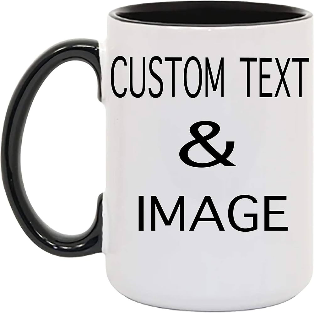 Customized 15oz Ceramic Coffee Mugs with Personalized Text and Photo Image Upload Novelty , Perso... | Amazon (US)