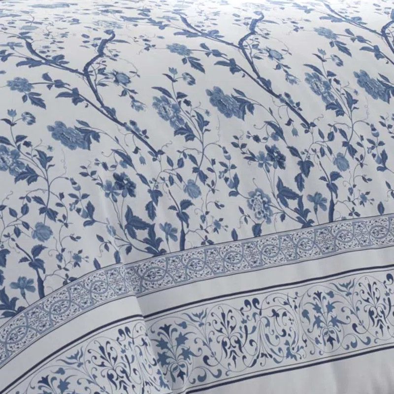 Laura Ashley Charlotte Cotton Reversible Blue Comforter Set | Wayfair North America
