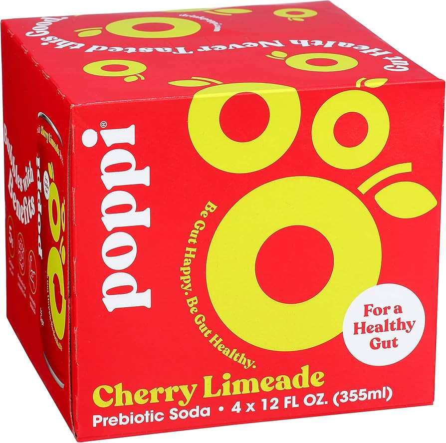 Poppi Cherry Limeade Prebiotic Soda 4pk, 12 FZ | Amazon (US)